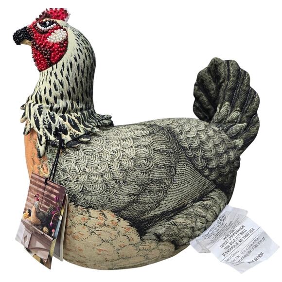 NWT John Derian for Target Chicken Pillow – Beaded Decorative Accent - Picture 14 of 16
